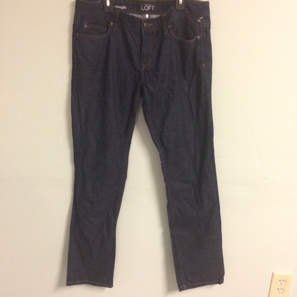 Loft modern straight dark wash jeans